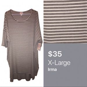 🆕 LuLaRoe XL Ribbed Striped Irma Tunic Top  - NWT